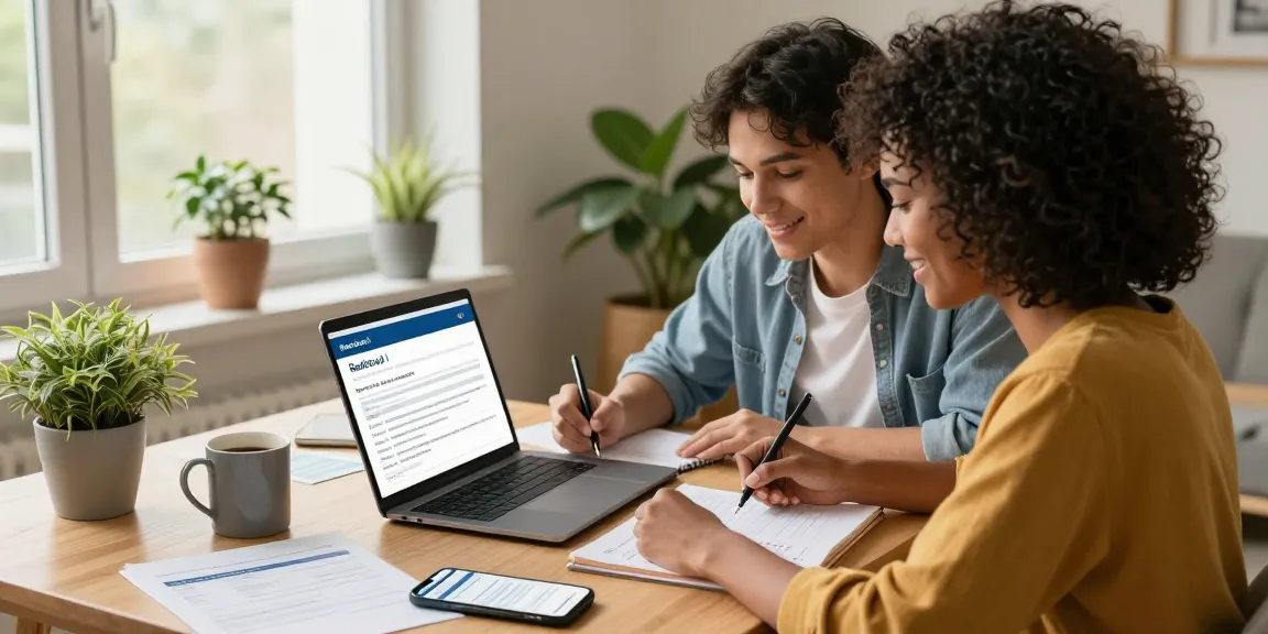 Couple applying for $400 loan online while enjoying a cozy workspace atmosphere, illustrating the convenience to apply for 400 loan options without hassle.